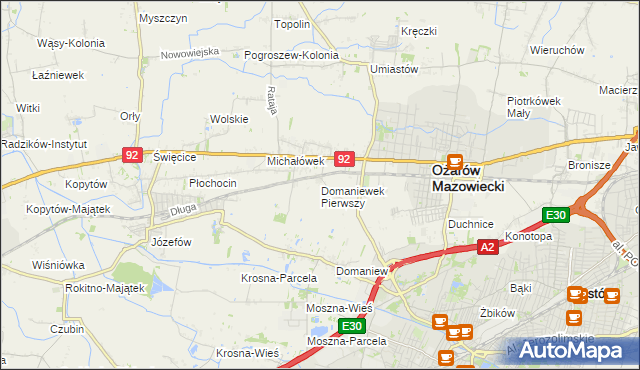 mapa Domaniewek Pierwszy, Domaniewek Pierwszy na mapie Targeo
