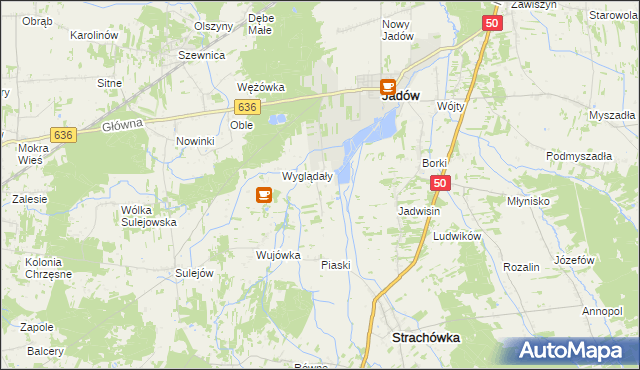 mapa Dzierżanów gmina Jadów, Dzierżanów gmina Jadów na mapie Targeo