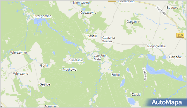 mapa Gałąźnia Mała, Gałąźnia Mała na mapie Targeo