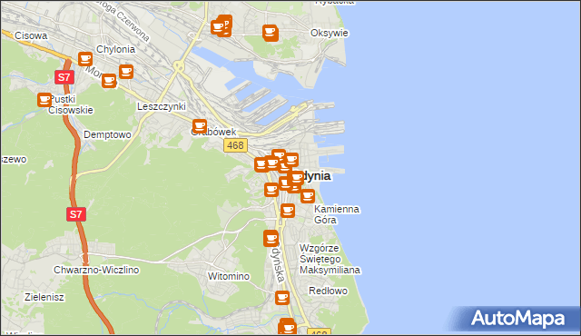 mapa Gdyni, Gdynia na mapie Targeo