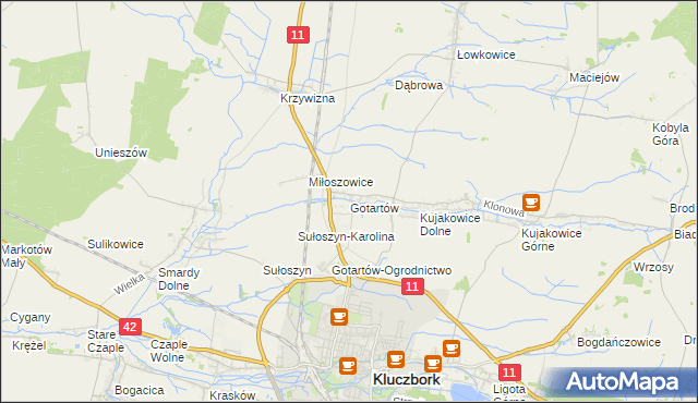 mapa Gotartów, Gotartów na mapie Targeo