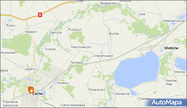 mapa Imbramowice gmina Żarów, Imbramowice gmina Żarów na mapie Targeo
