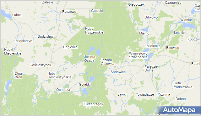 mapa Jeziora Gajówka, Jeziora Gajówka na mapie Targeo
