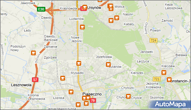 mapa Józefosław, Józefosław na mapie Targeo