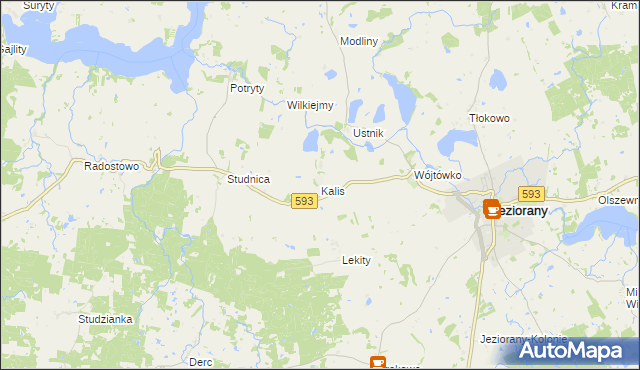 mapa Kalis, Kalis na mapie Targeo