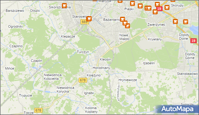 mapa Kleosin, Kleosin na mapie Targeo
