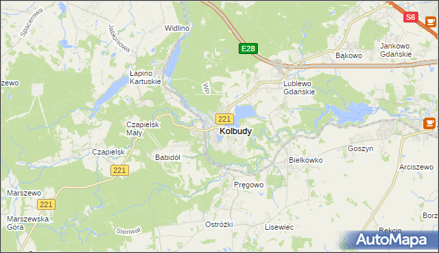 mapa Kolbudy, Kolbudy na mapie Targeo