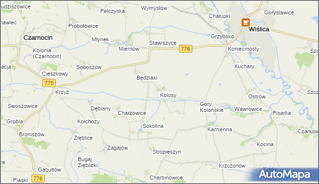mapa Kolosy, Kolosy na mapie Targeo