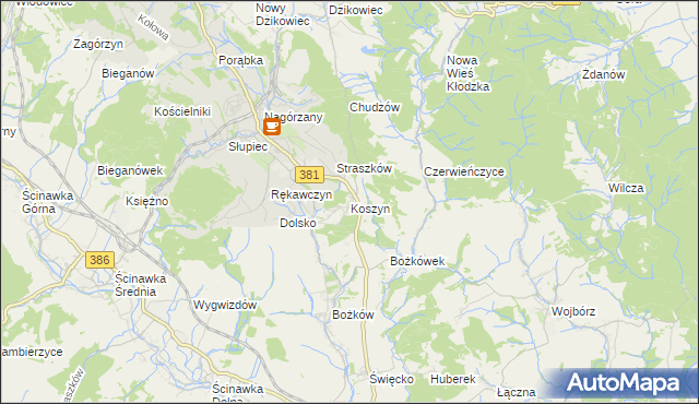 mapa Koszyn, Koszyn na mapie Targeo