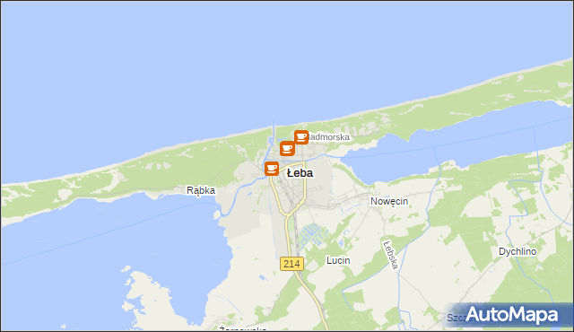 mapa Łeba, Łeba na mapie Targeo