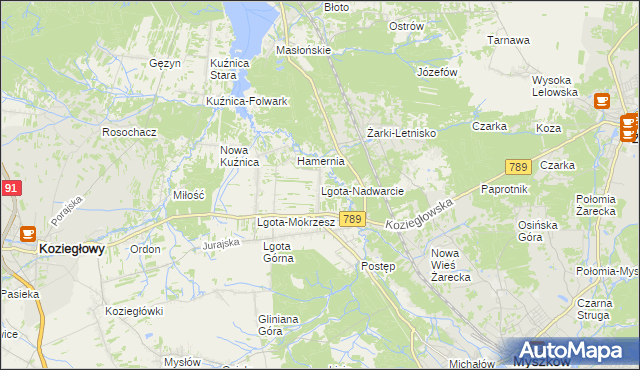 mapa Lgota-Nadwarcie, Lgota-Nadwarcie na mapie Targeo