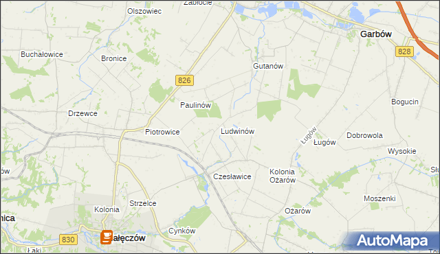 mapa Ludwinów gmina Nałęczów, Ludwinów gmina Nałęczów na mapie Targeo