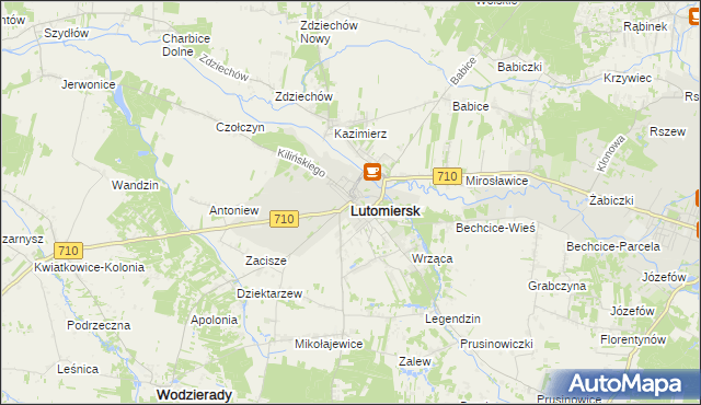 mapa Lutomiersk, Lutomiersk na mapie Targeo
