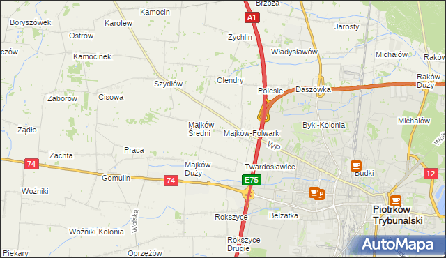 mapa Majków-Folwark, Majków-Folwark na mapie Targeo