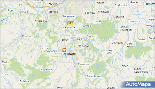 mapa Majscowa, Majscowa na mapie Targeo