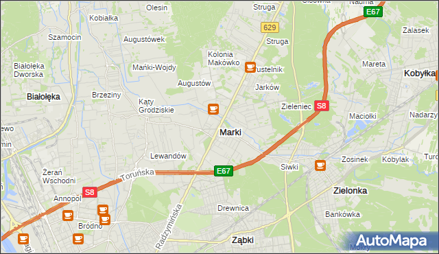 mapa Marki powiat wołomiński, Marki powiat wołomiński na mapie Targeo