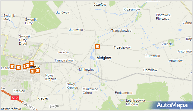 mapa Mełgiew, Mełgiew na mapie Targeo