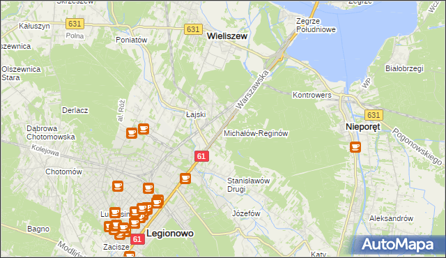 mapa Michałów-Reginów, Michałów-Reginów na mapie Targeo