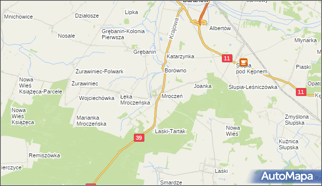 mapa Mroczeń, Mroczeń na mapie Targeo