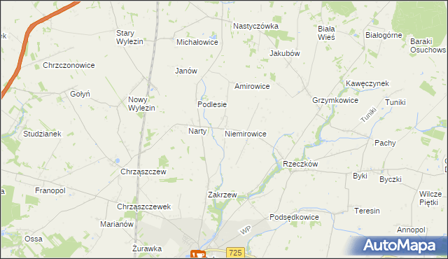 mapa Niemirowice, Niemirowice na mapie Targeo