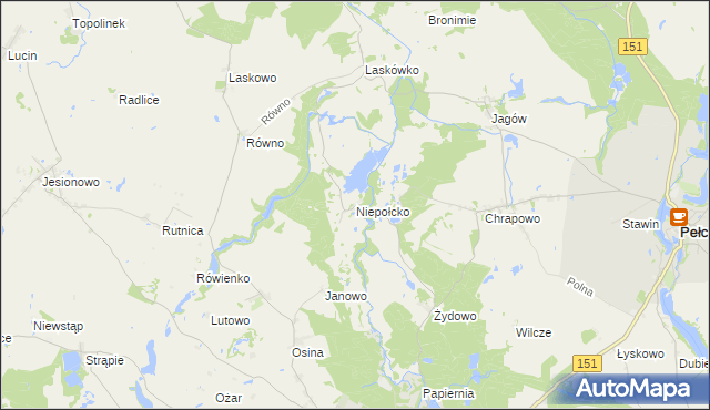 mapa Niepołcko, Niepołcko na mapie Targeo