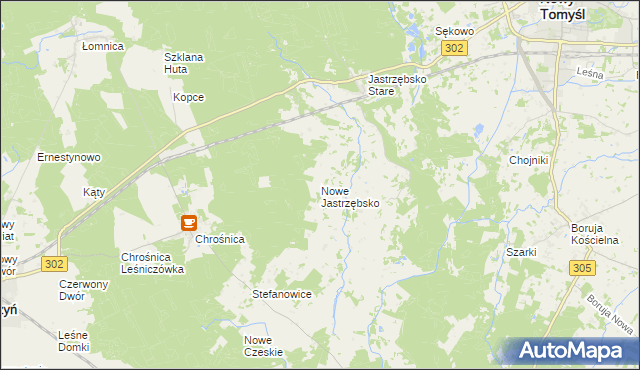 mapa Nowe Jastrzębsko, Nowe Jastrzębsko na mapie Targeo