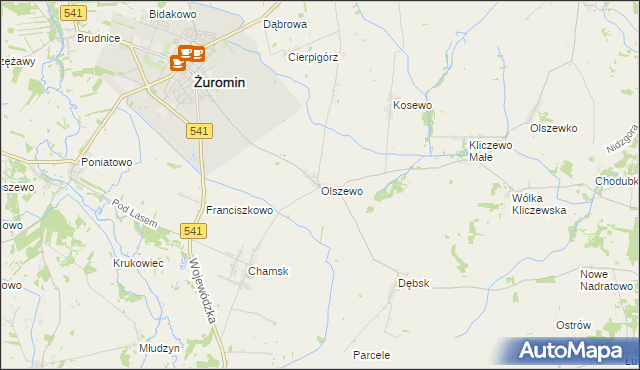 mapa Olszewo gmina Żuromin, Olszewo gmina Żuromin na mapie Targeo