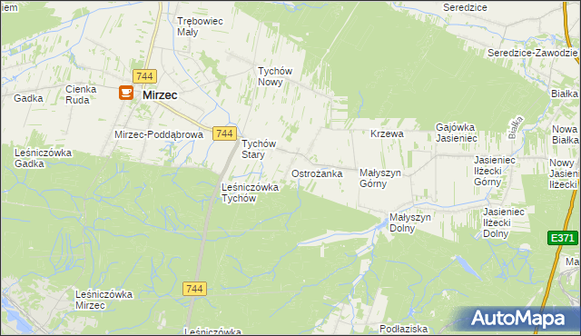 mapa Ostrożanka, Ostrożanka na mapie Targeo