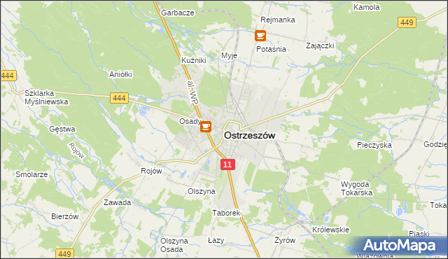 mapa Ostrzeszów, Ostrzeszów na mapie Targeo