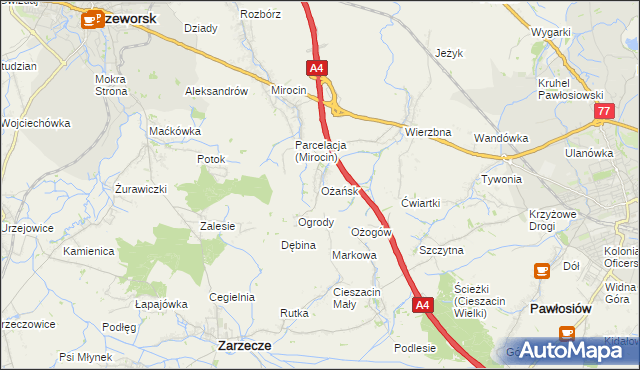mapa Ożańsk, Ożańsk na mapie Targeo
