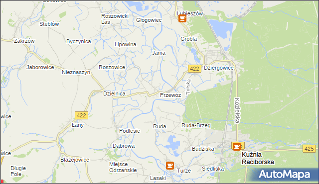 mapa Przewóz gmina Cisek, Przewóz gmina Cisek na mapie Targeo
