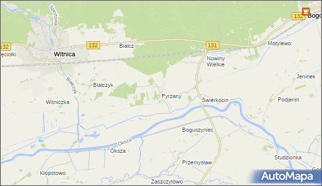 mapa Pyrzany, Pyrzany na mapie Targeo