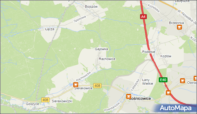 mapa Rachowice, Rachowice na mapie Targeo