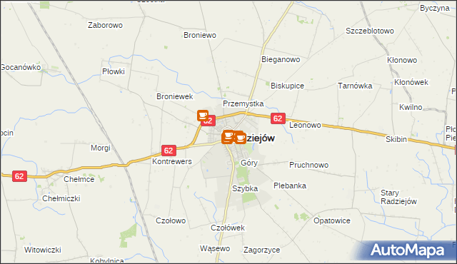 mapa Radziejów, Radziejów na mapie Targeo