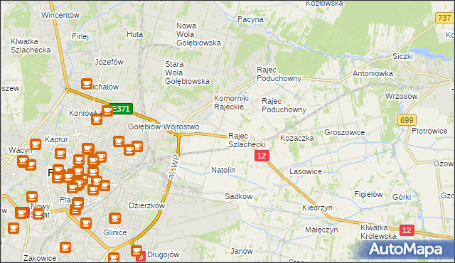mapa Rajec Szlachecki, Rajec Szlachecki na mapie Targeo