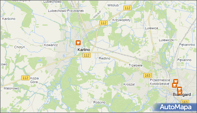 mapa Redlino, Redlino na mapie Targeo