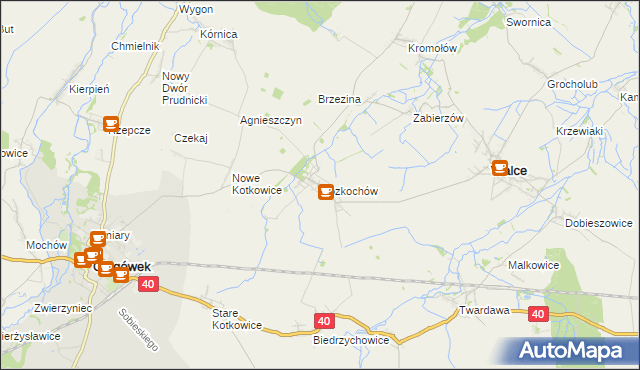 mapa Rozkochów gmina Walce, Rozkochów gmina Walce na mapie Targeo