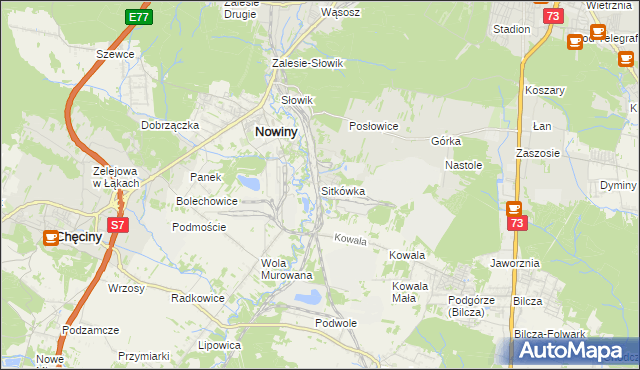 mapa Sitkówka, Sitkówka na mapie Targeo