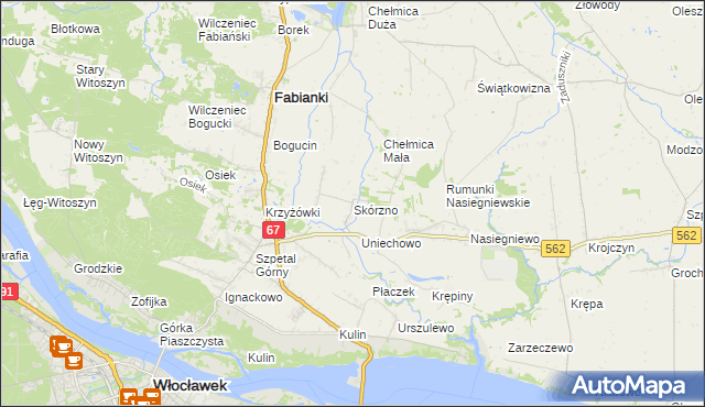 mapa Skórzno, Skórzno na mapie Targeo
