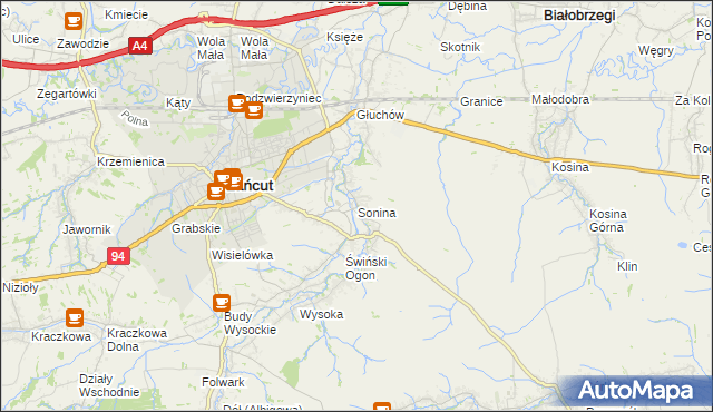 mapa Sonina, Sonina na mapie Targeo