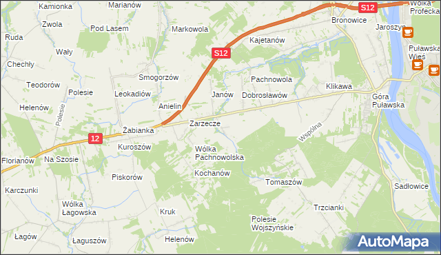 mapa Sosnów gmina Puławy, Sosnów gmina Puławy na mapie Targeo
