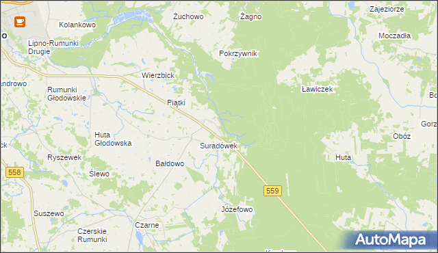 mapa Suradowo, Suradowo na mapie Targeo