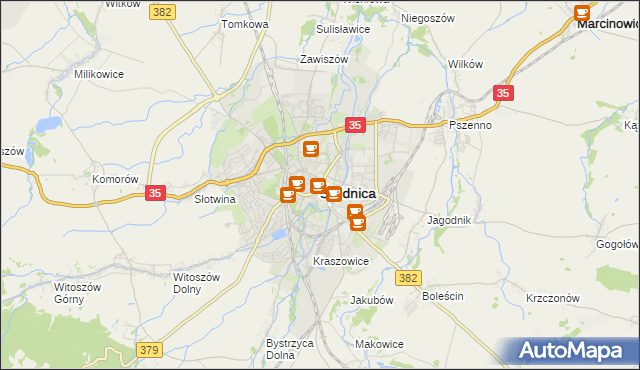 mapa Świdnicy, Świdnica na mapie Targeo