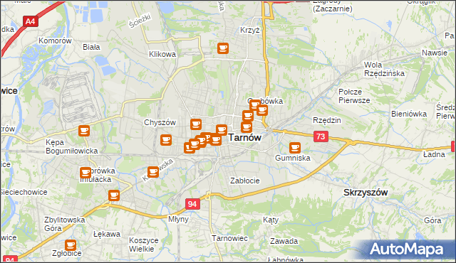 mapa Tarnów, Tarnów na mapie Targeo