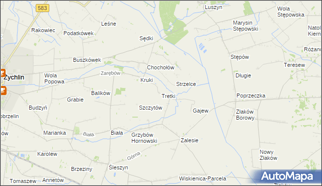 mapa Tretki, Tretki na mapie Targeo