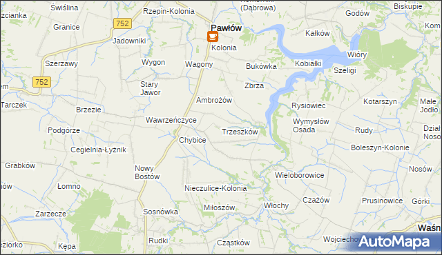 mapa Trzeszków, Trzeszków na mapie Targeo