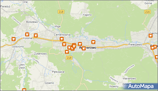 mapa Wejherowo, Wejherowo na mapie Targeo