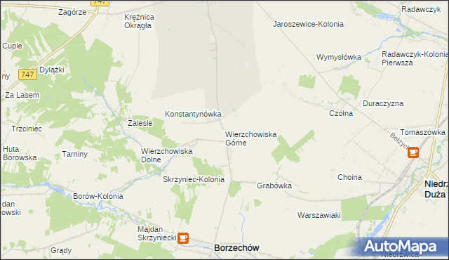 mapa Wierzchowiska Górne, Wierzchowiska Górne na mapie Targeo