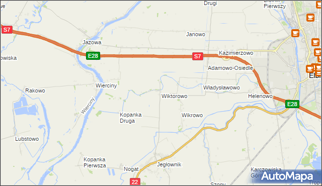 mapa Wiktorowo gmina Gronowo Elbląskie, Wiktorowo gmina Gronowo Elbląskie na mapie Targeo