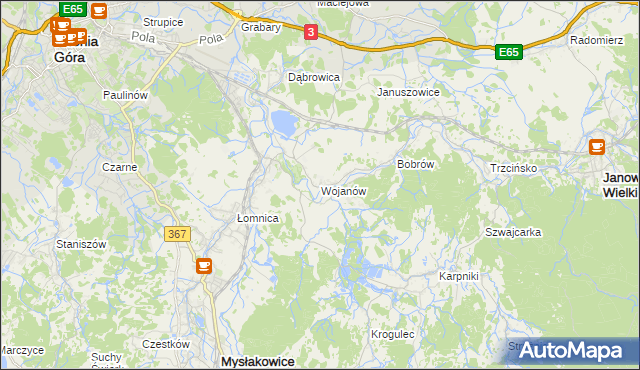mapa Wojanów, Wojanów na mapie Targeo